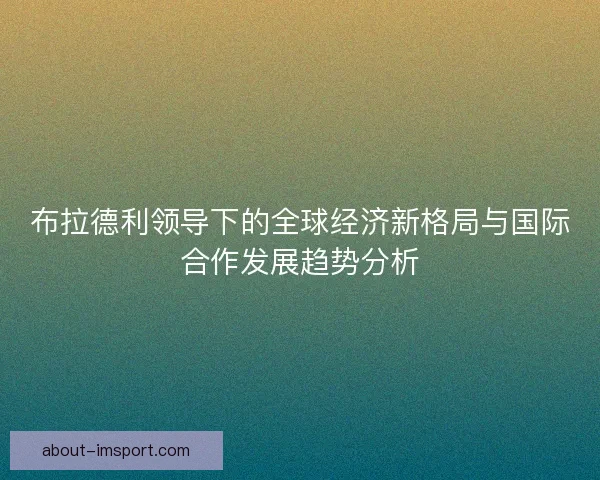 布拉德利领导下的全球经济新格局与国际合作发展趋势分析